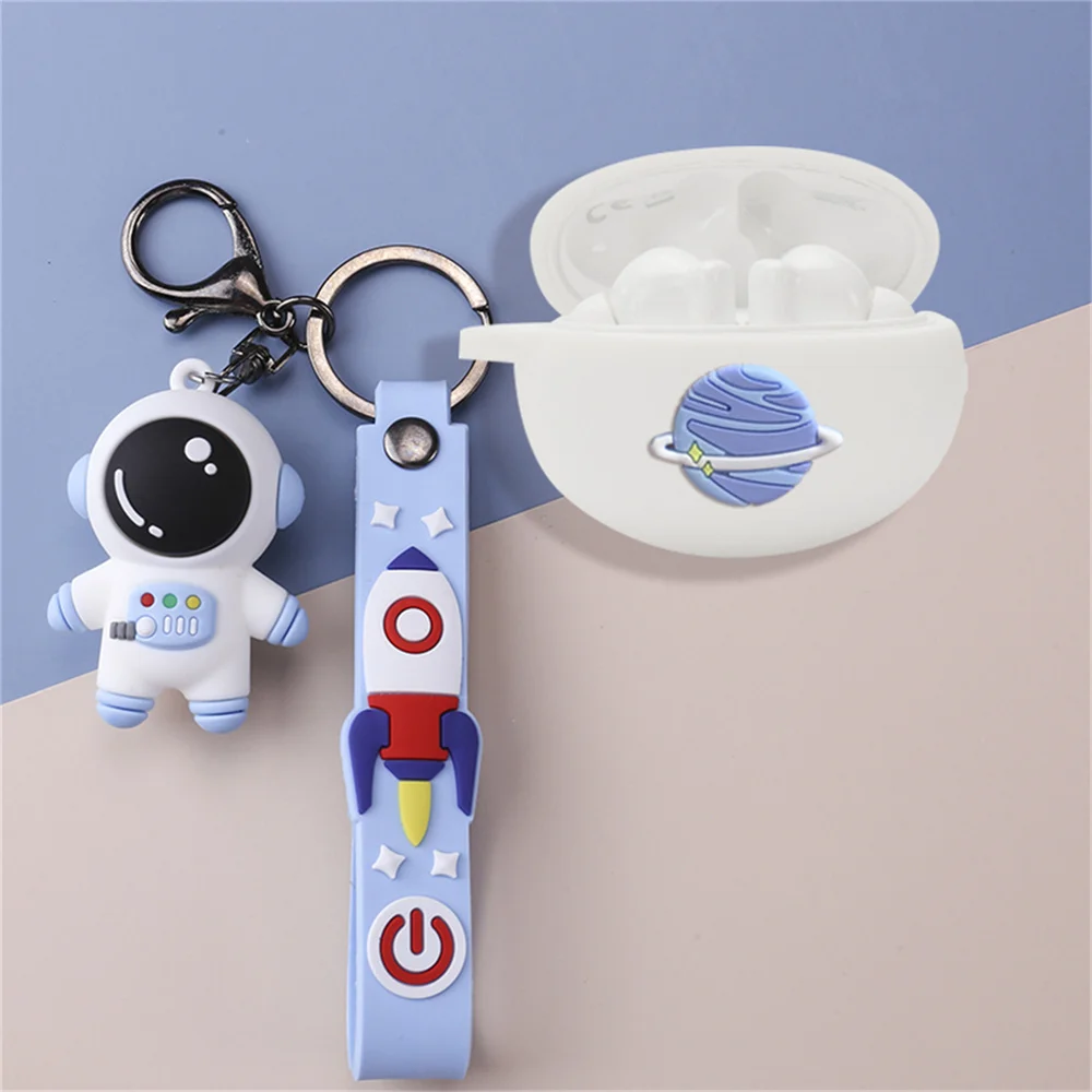 Cute Cartoon Astronaut Soft Earphone Cover for Huawei Freebuds 5i Earphone Wireless Headphone Case Box with Lovely Doll Keychain