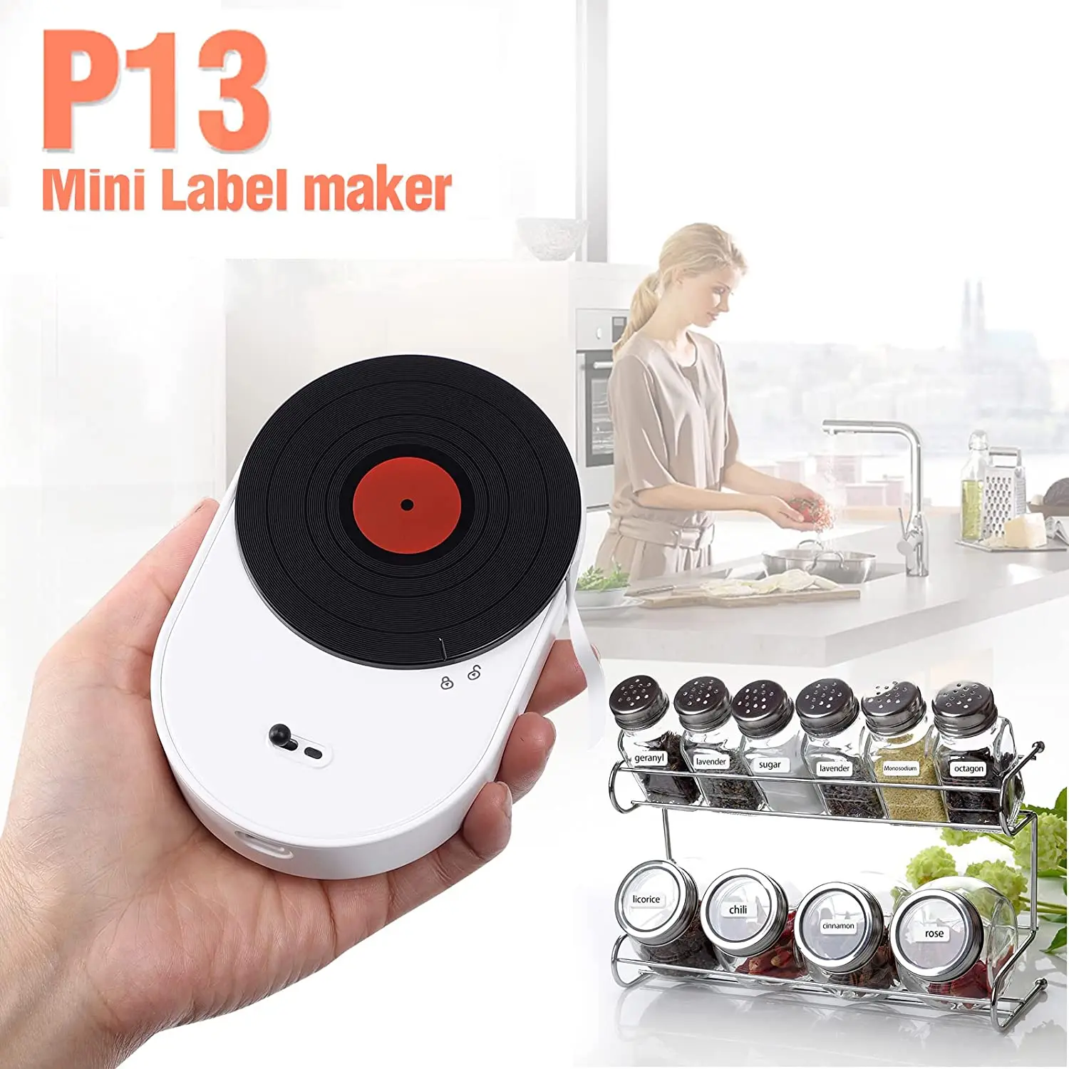 Mini Thermal Label Maker with 5Rolls Colorful Labels Inkless Portable Pocket Barcode Maker Labeller Mobile USE Machine