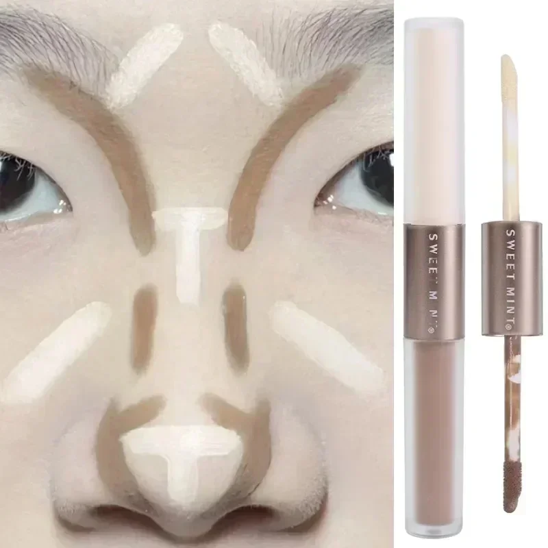 Double-ended Matte Contour Stick Face Bronzer Makeup Liquid Waterproof Contouring Hlighlighter Contouring Makeup Stick Cosmetics