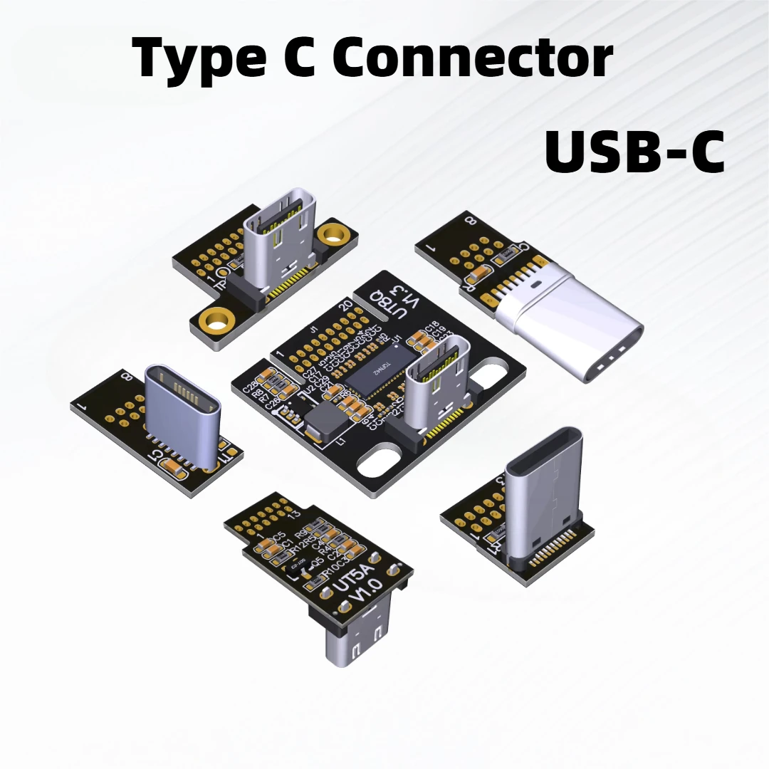 Image of DIY Marken-USB 3.1 Typ-C 8P/16PIN 20PIN Breakout-Board 90° Links-/Rechtswinkel Stecker/Buchse DIY Typ-C PCB-Konverter USB-C