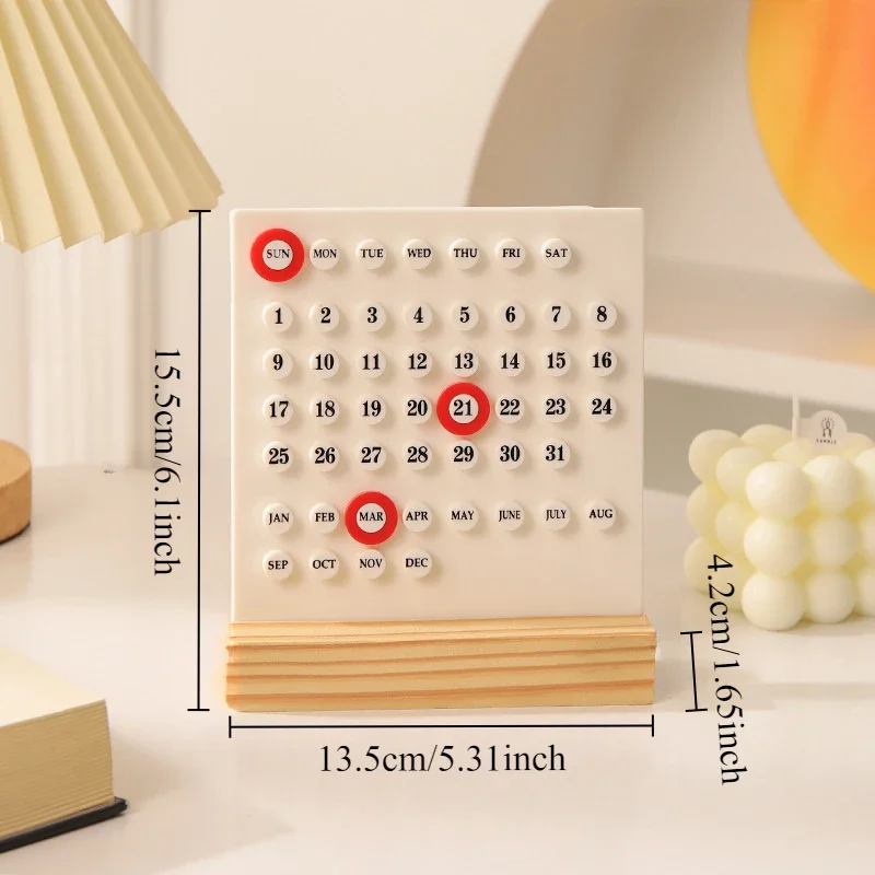 1PC Calendar Desktop Ornament Cure Minimalist Decorations DIY Calendar Desktop Home Decoration