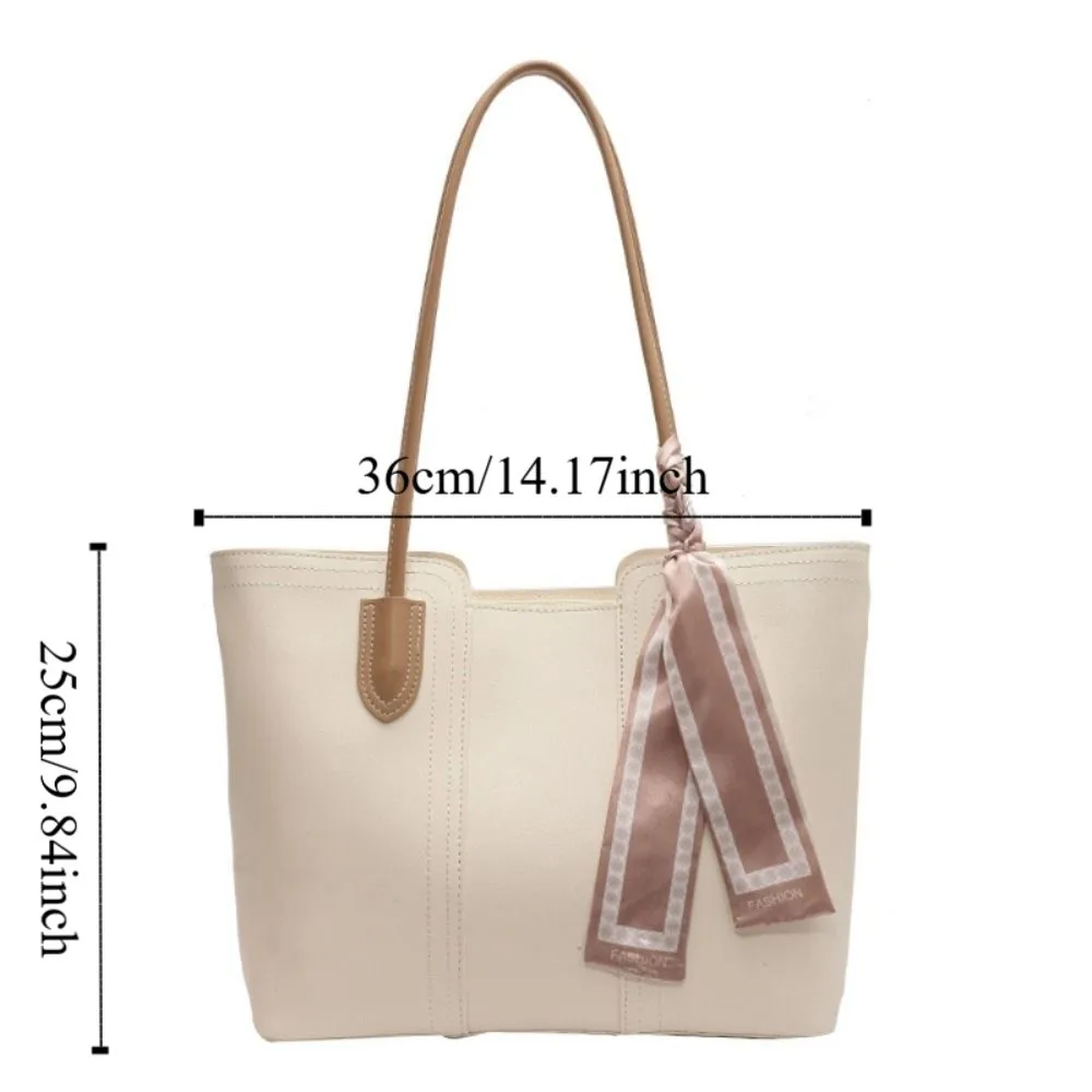 حقيبة تحت الإبط على الطراز الكوري حقيبة حمل وشاح حريري بلون واحد حقيبة كتف بوليستر حقيبة يد نسائية عادية للسفر #6