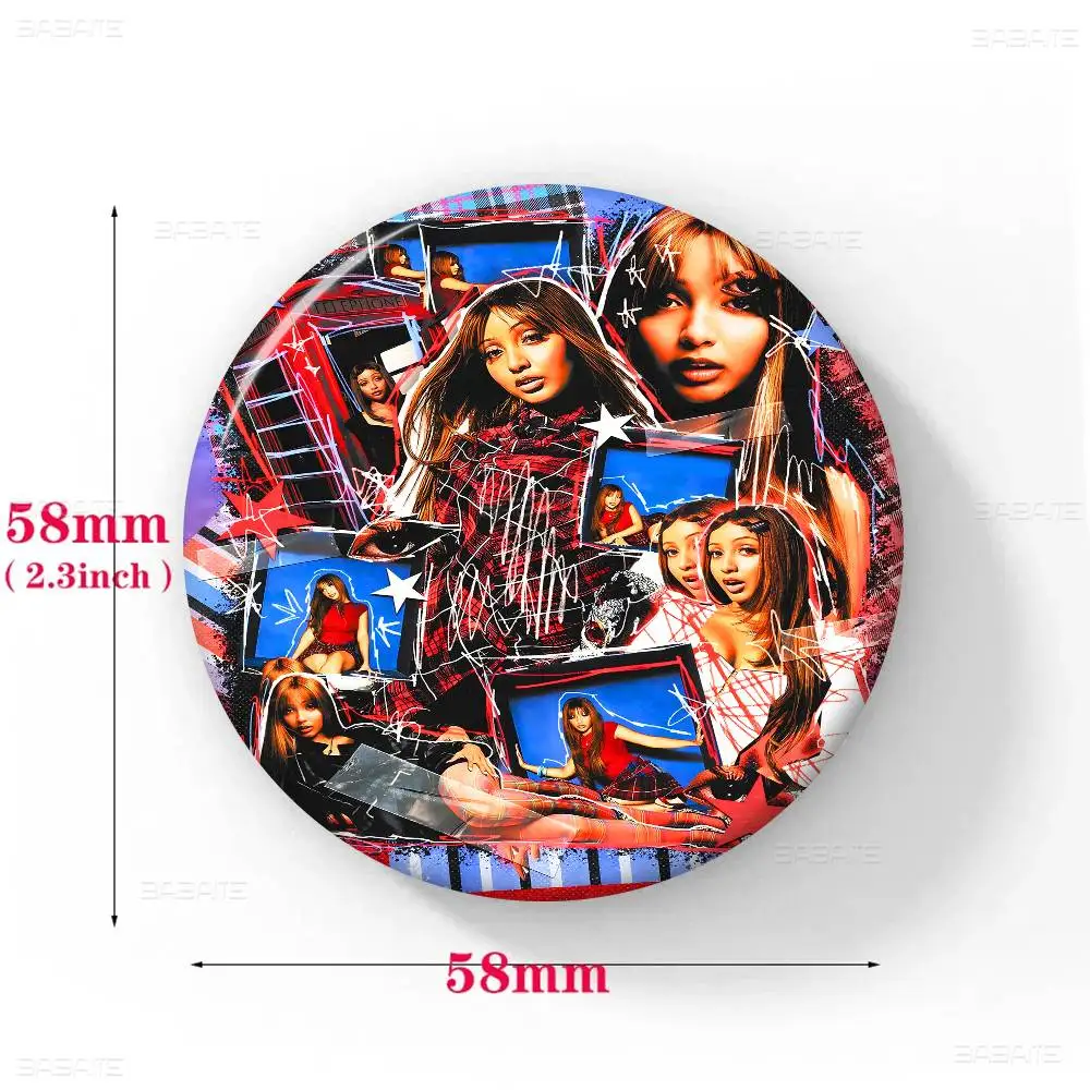 PinkPantheress المغني صور دبابيس الإبداعية شارة مستديرة الهدايا دبابيس 32/44/58 مللي متر