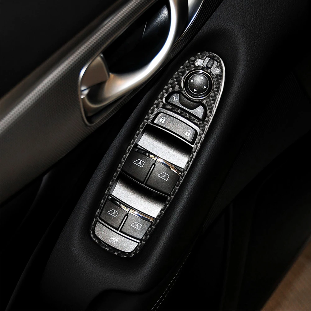 For Infiniti Q50 Q60 2014 2015 2016 2017 2018 2019 Car Carbon Fiber Black Stickers Various Parts Interior Decorative Accessories