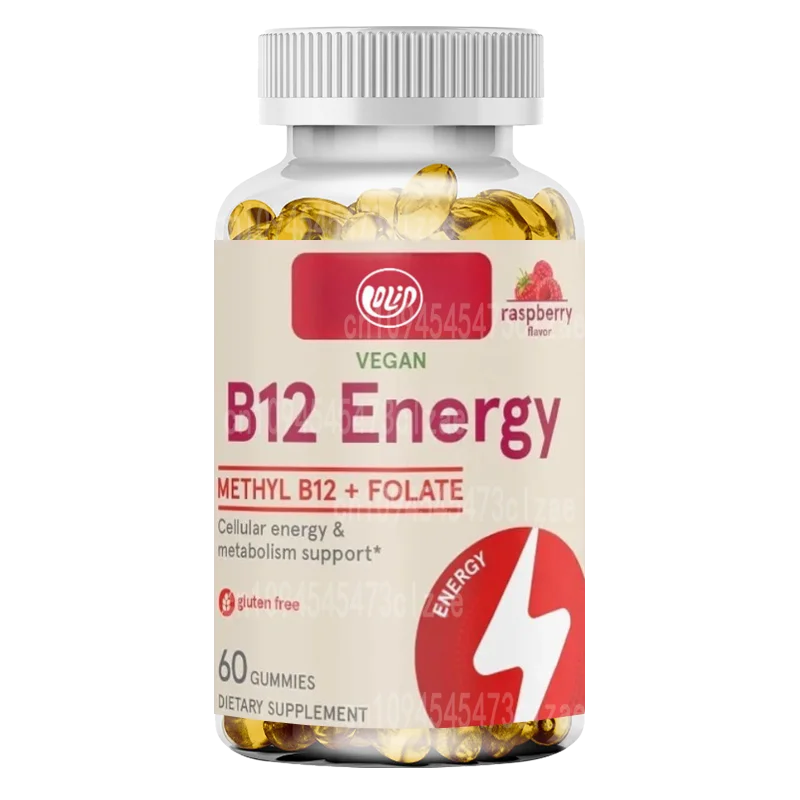 

Methyl B12 and Folic Acid Energy, Dietary Supplements, B12 Adult Gummies, 60 Gummies, 30 Day Supply
