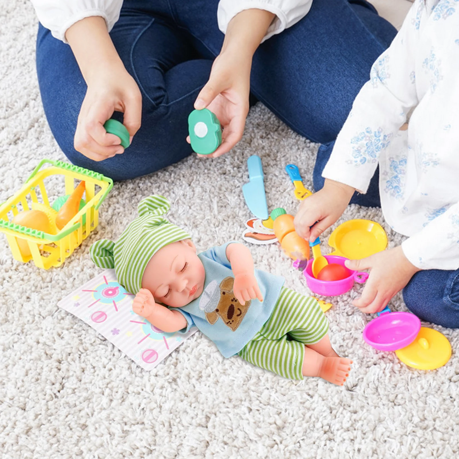 10-Zoll-Kleidung für Kinder, Baumwollmaterial, Baby-Pyjama, Badeanzüge, realistische Accessoires, Set, Kuscheltiere, Kleiderschrank