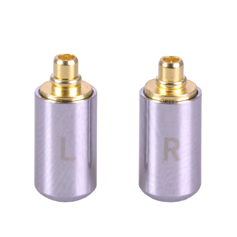 2pcs/1pair Enthusiasts Jack L/R MMCX Black/Silver Earphone Pin Plug For Shure ED5 SE535 Gold Plated Connector