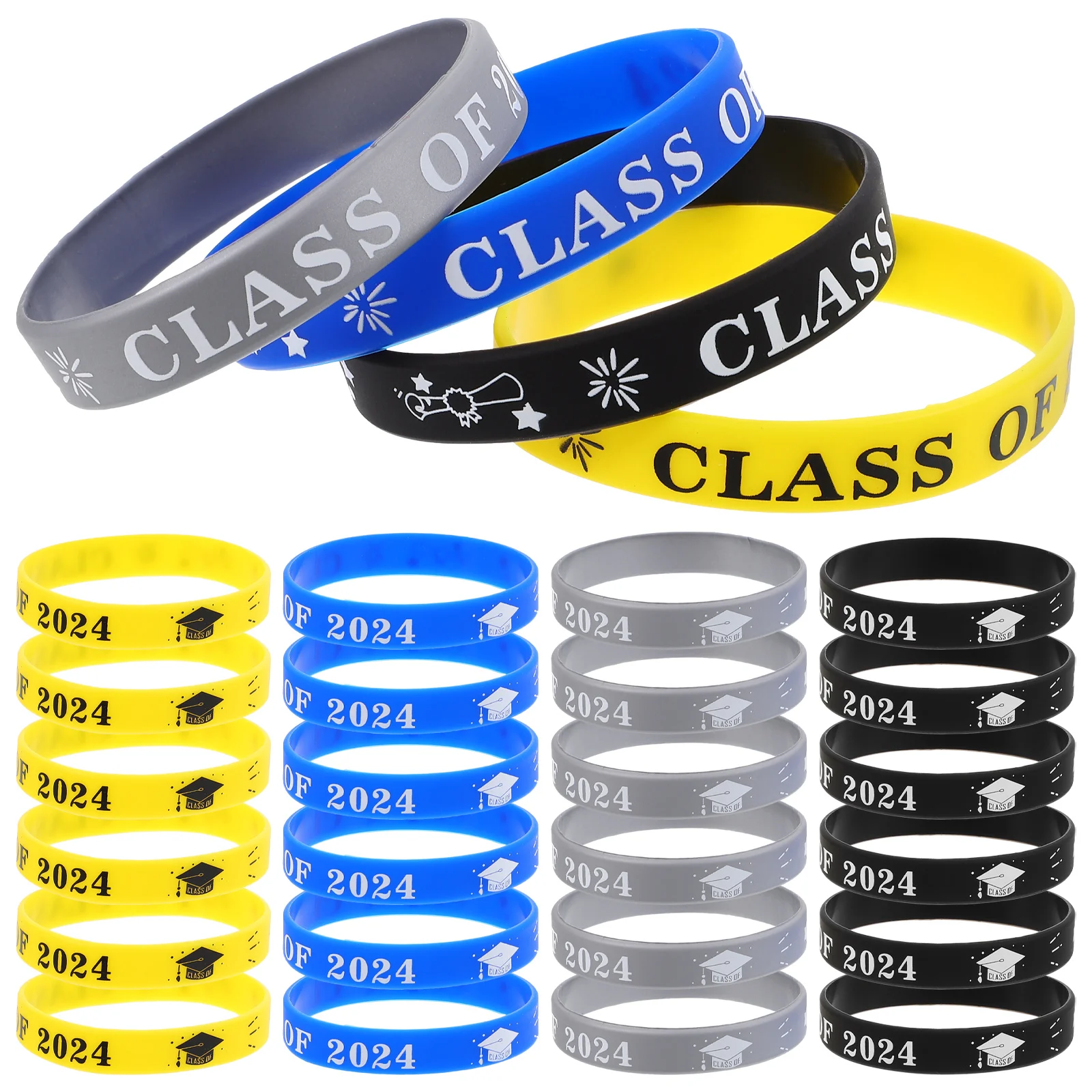 Graduation Silicone Bracelet for Graduations Reusable Wrist Wristband Class of 2024 Decor