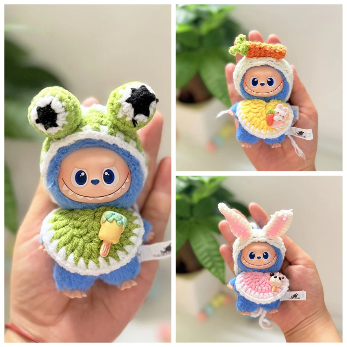 

10cm 4.0LABUBU clothes Cute Animal Rabbit and Frog Outing Outfit, labubu accessories (no doll)