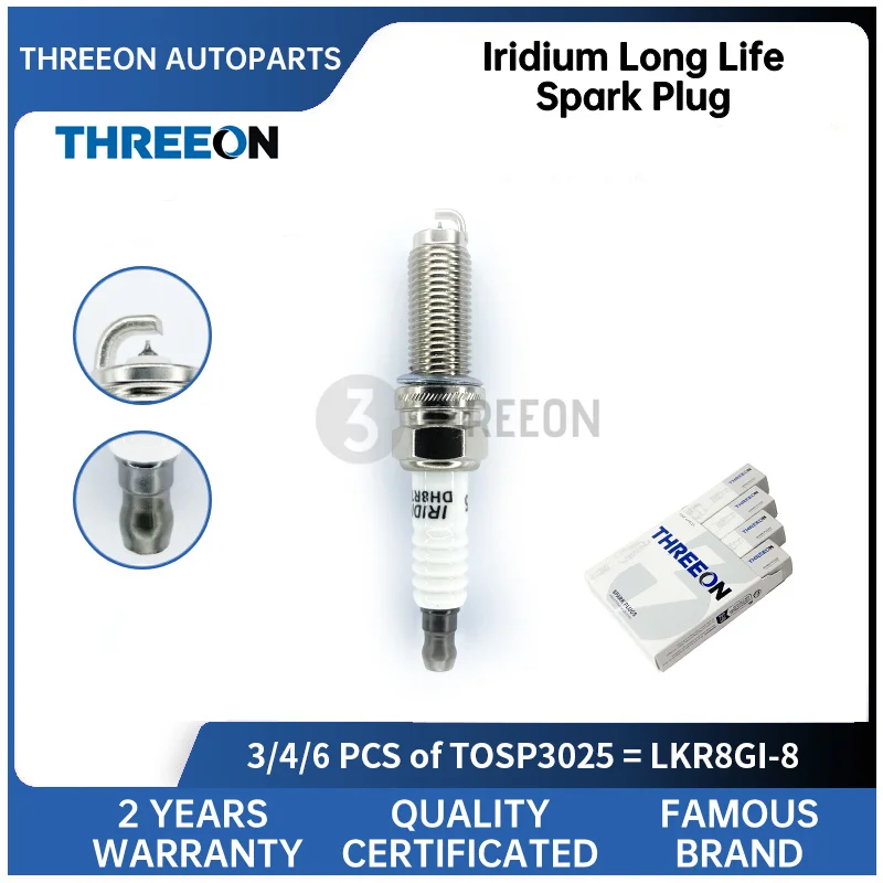 3/4/6pcs THREEON Iridium Spark Plug For SUBARU R2 0.7 22401 KA450 TOSP3025