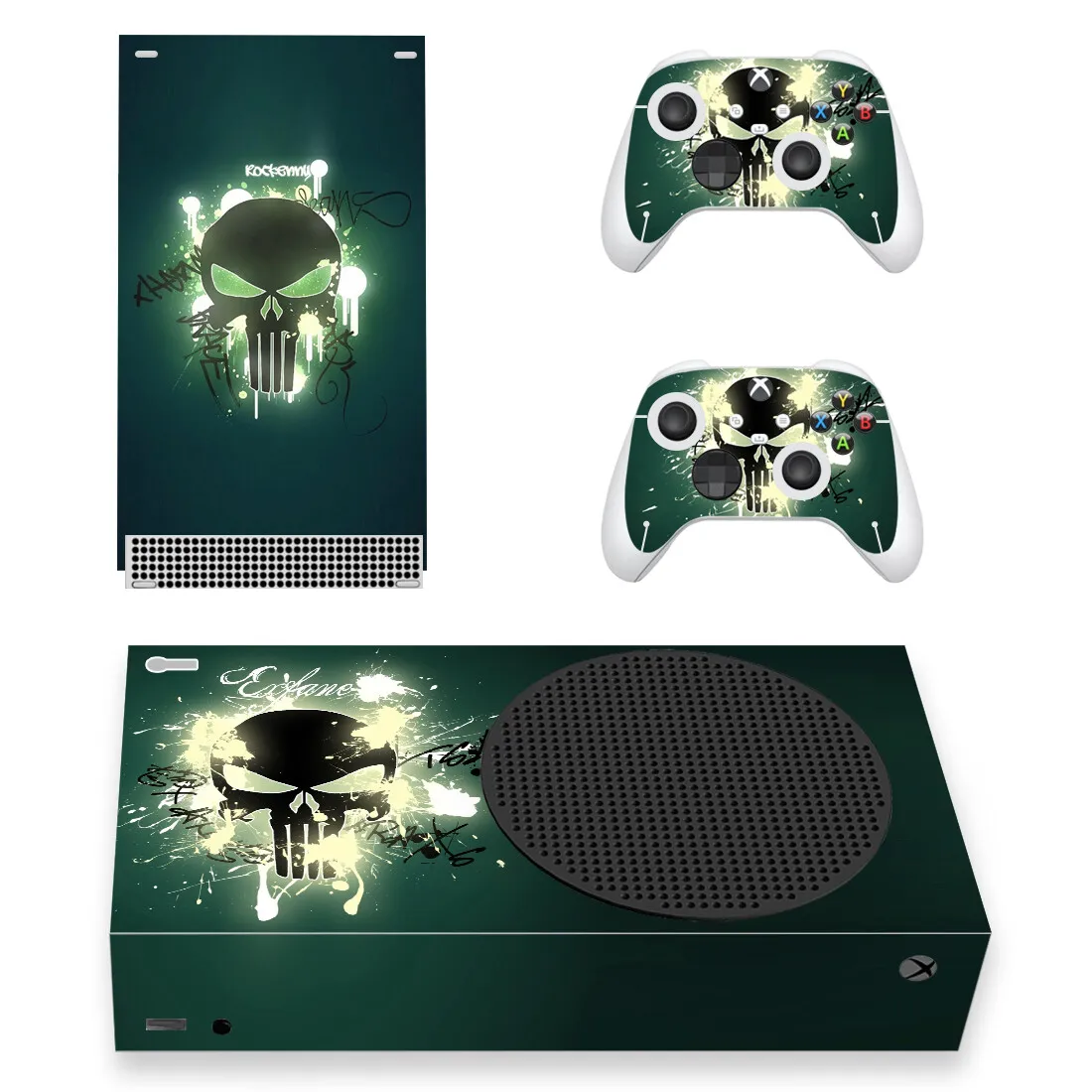 Чехол с рисунком черепа для консоли Xbox Series S и 2 геймпада