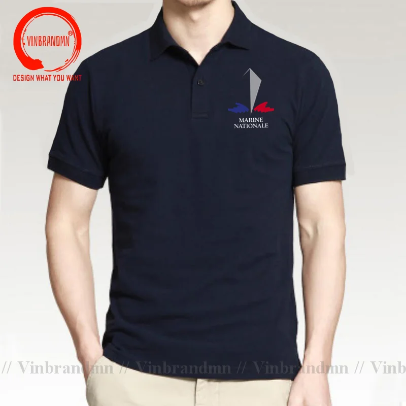 French Marine Nationale Militaire Men Polo Shirt Classic Short Sleeve Casual Cotton Polo Shirts New Fashion Summer Tops Camiseta