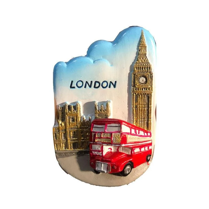 3D Stereo Fridge Magnet World City Travel Souvenir Magnetic Sticker Home Decoration Collectible Refrigerator Magnet