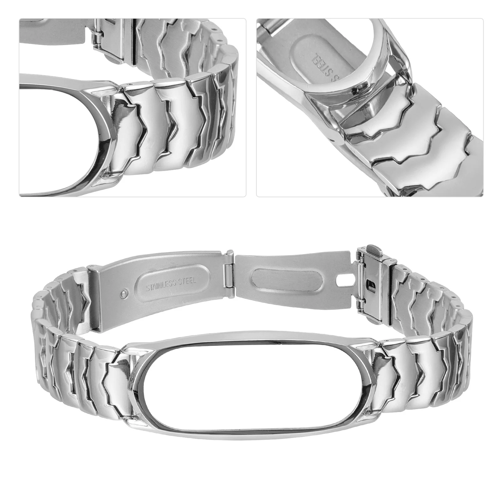 

Shiny Stainless Strap Supplies Smart Replacement Metal Wristb for Men Fitness B Wristb Fitness Accessories