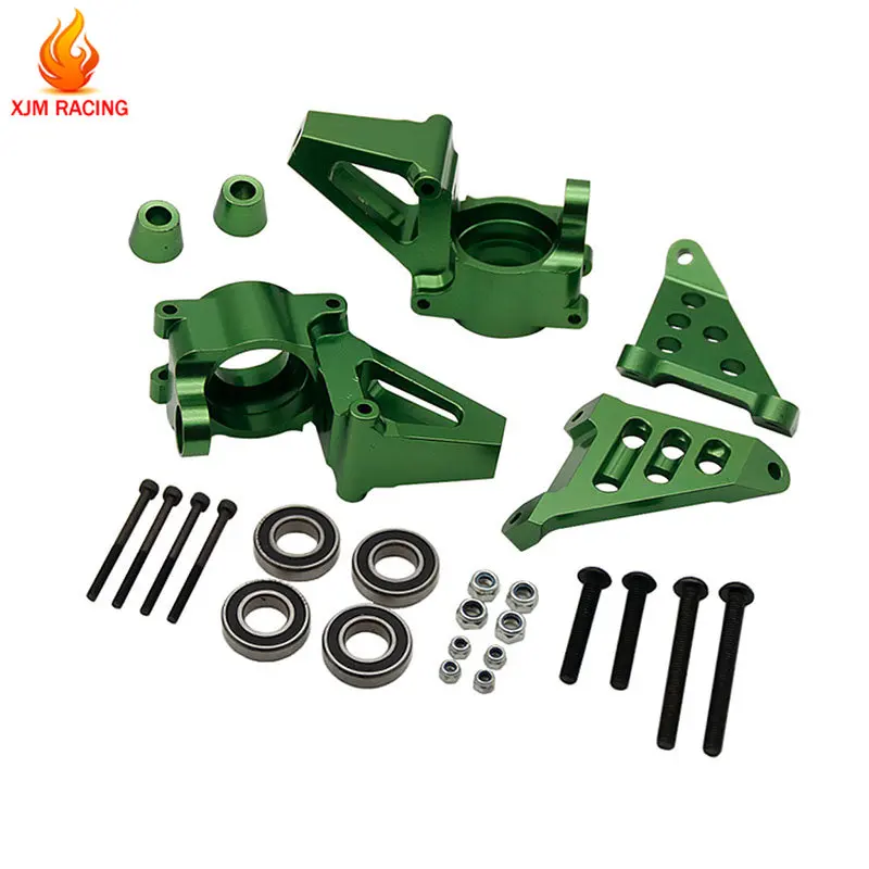 CNC Aluminum Front Wheel Bearing Base Set Green for 1/5 Hpi Rofun Baha Rovan Km Baja 5b Ss 5t 5sc Truck Rc Car Racing Toys Parts