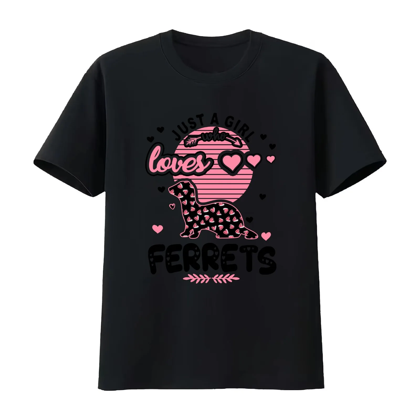 Just a girl how loves Ferrets  Ferret art Ferret love Ferret mama owner Ferret girl  funny Ferret mom T-Shirt