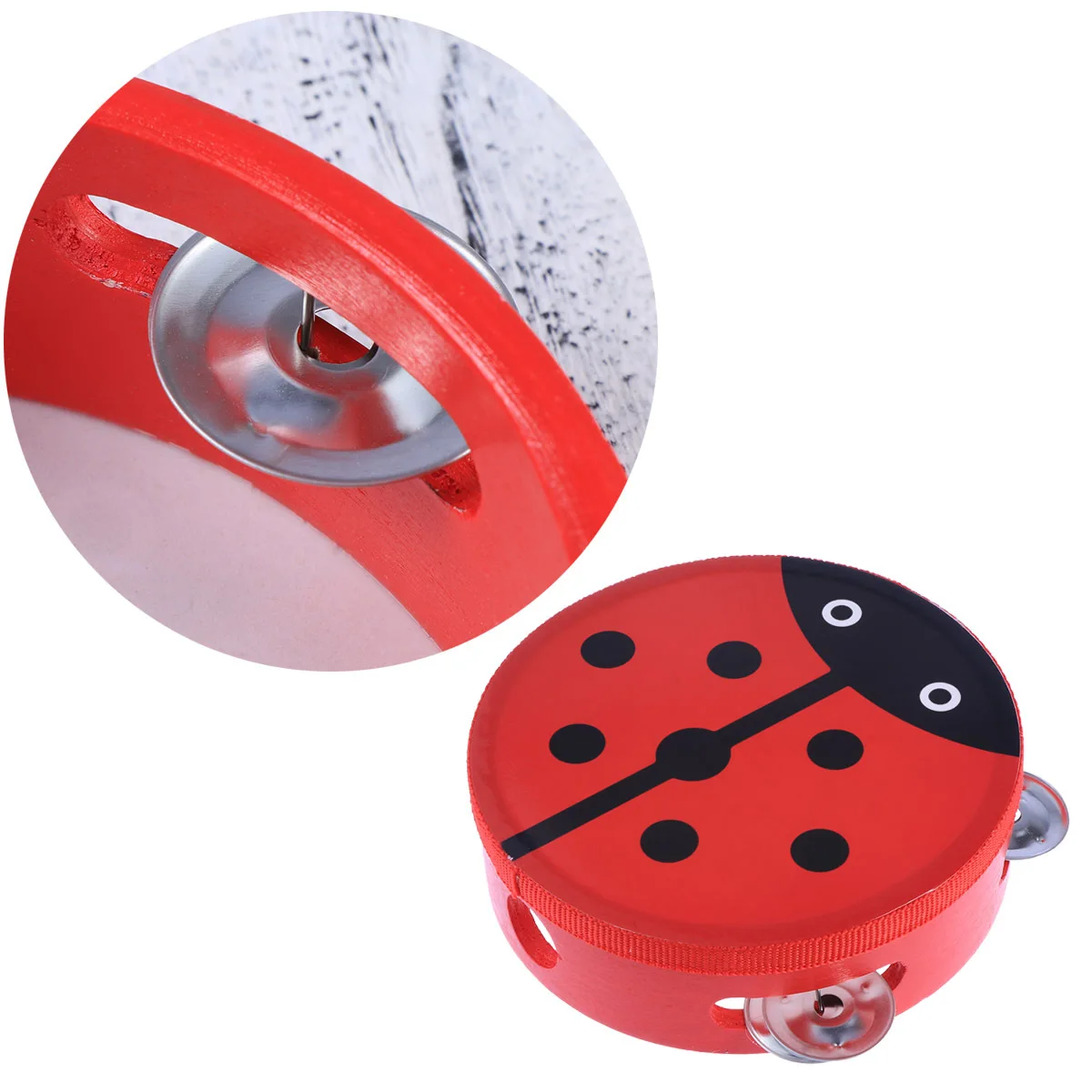 

Wooden Bell Drum Kids Toys Musical Cartoon Early Educational Instruments Infant