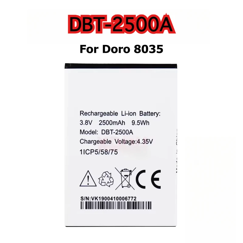 SHELL01A/DBT-2500A/DBS-1350A/DBO-1000A/BDA-2000A/DBH-1500A بطارية الهاتف المحمول لدورو 622 606 810 825 1372 2404 7050 8030