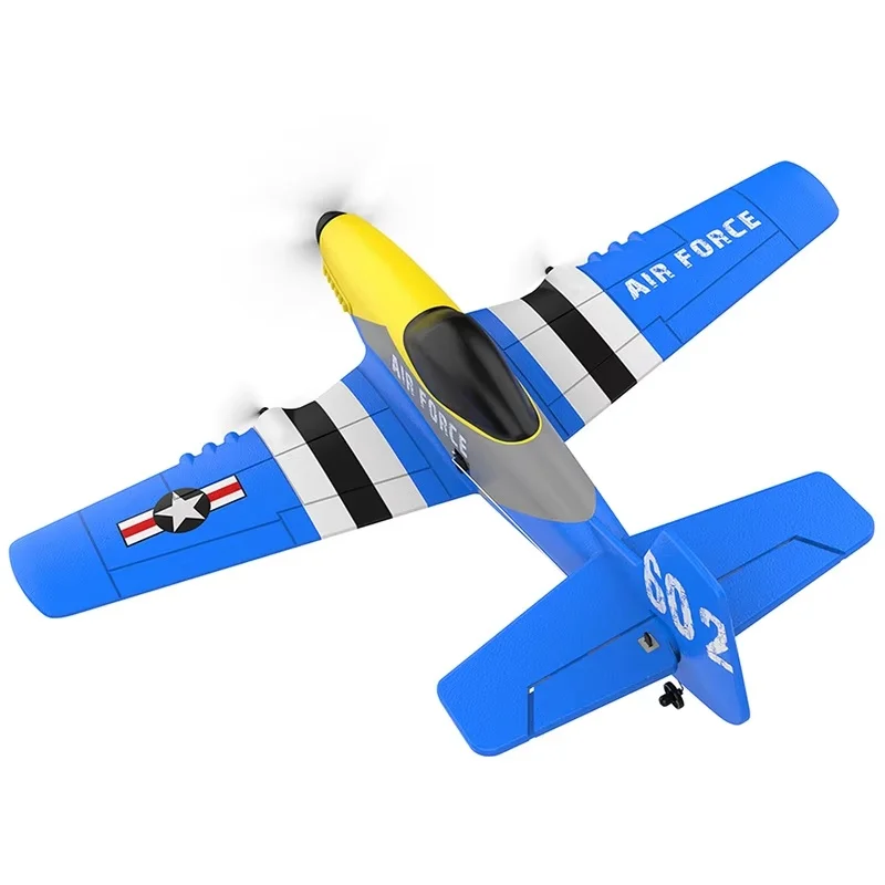 New Kf602 Three Channels Remote Control Aircraft P51d Mustang Fighter Fixed Wing Model Remote Control Electric Aircraft Toy Gift