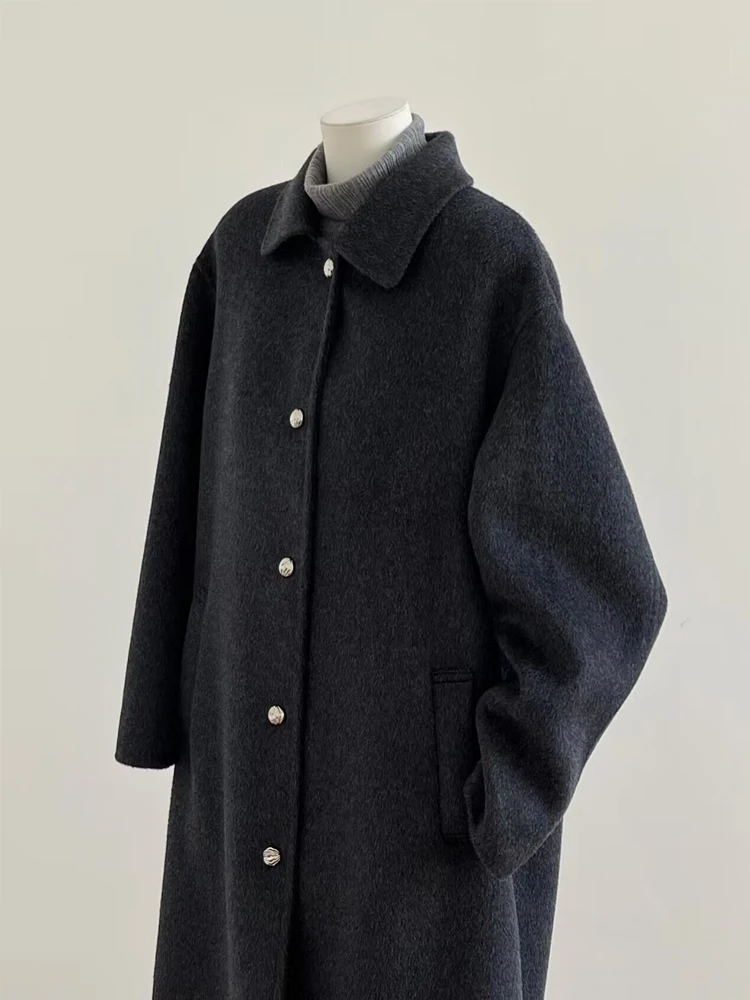 

Korean Sle Double-Sided Camere Bla Women's Coat 2025 Autumn Winter New Woolen Outerwear High-End Feel Small Size