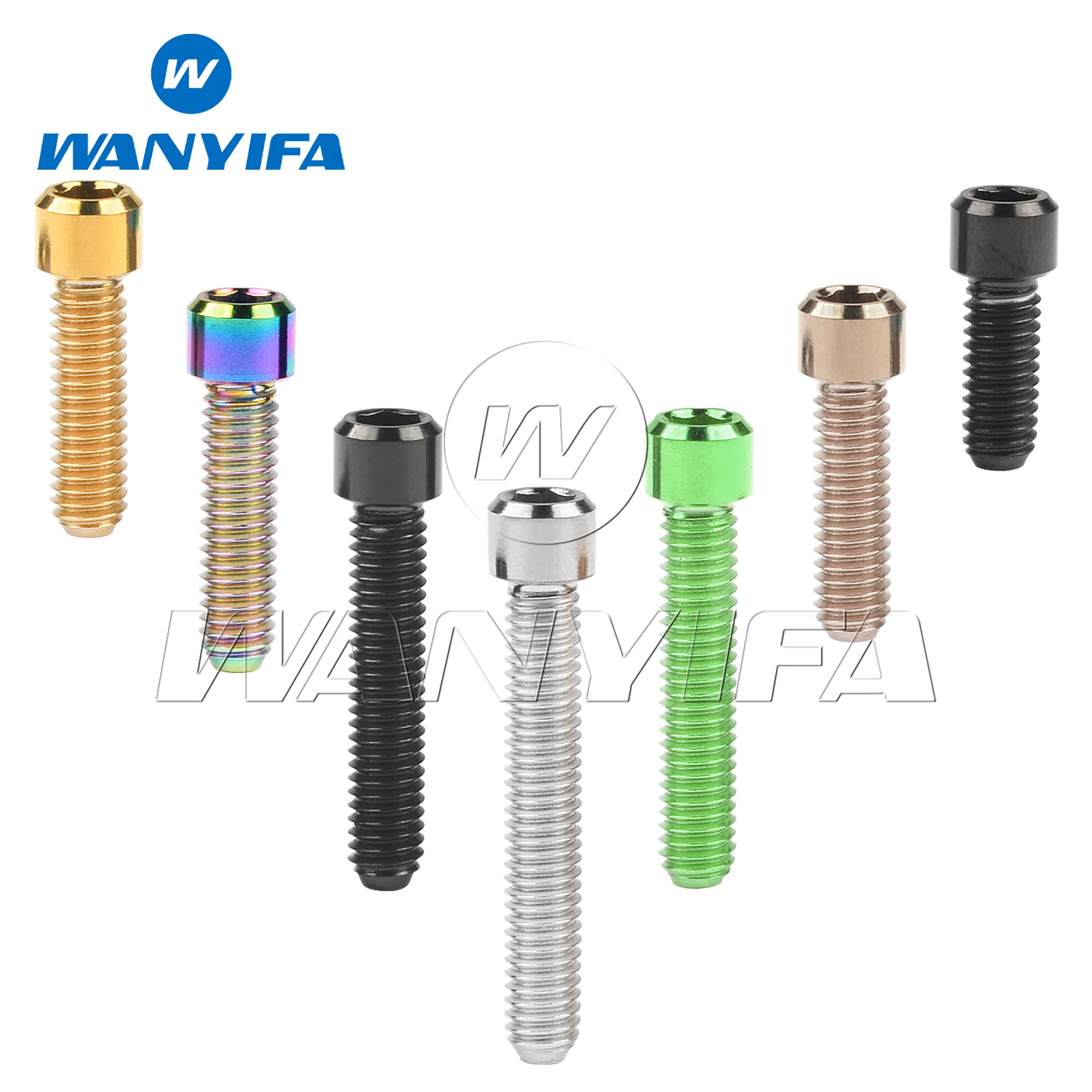 

Wanyifa Titanium Bolt M4X10/13.5/15/20/25Mm Hexagon Head Cap Titanium Grade 5 Column Head Bicycle Screw