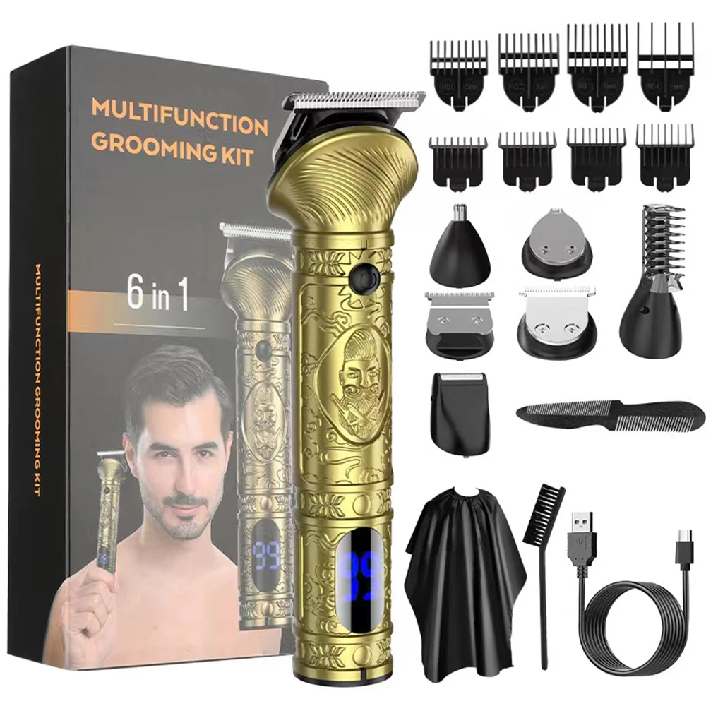 Electric Hair Clipper Multifunctional Trimmer For Men Electric Shaver For Men's Razor Nose Trimmer 6 In 1 Hair Cutting Machine