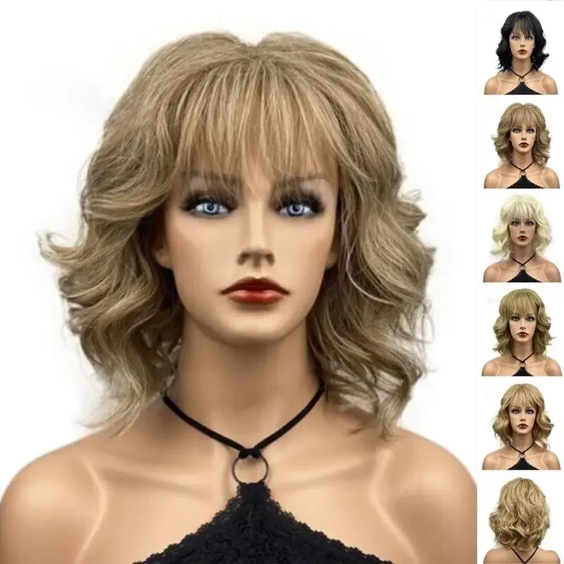 

Ladies Shoulder Long Hair Big Curls Wavy Synthetic Wig