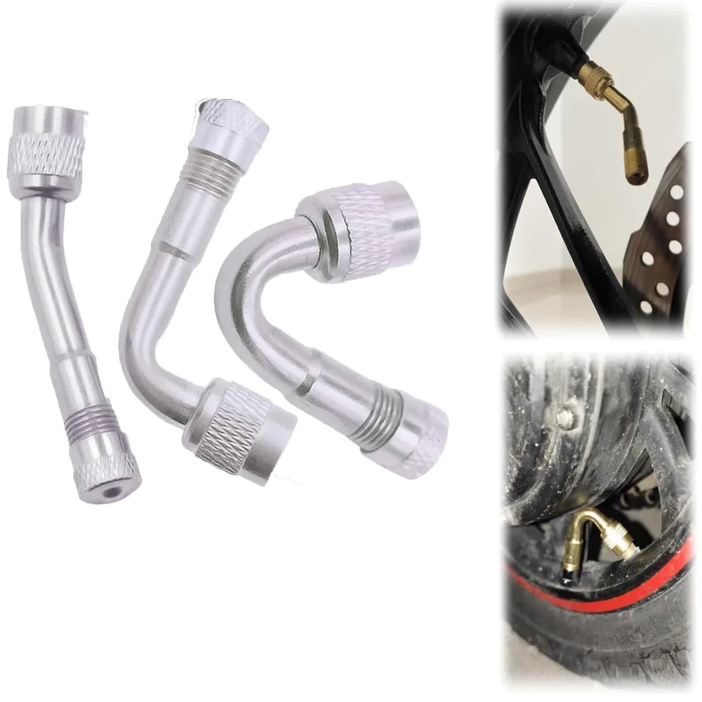 New Multi-Function Inflatable Nozzle Extension Silver 45 90 135 Degree Valve Stem Extenders Angle Bent Tire Valve Extender Car