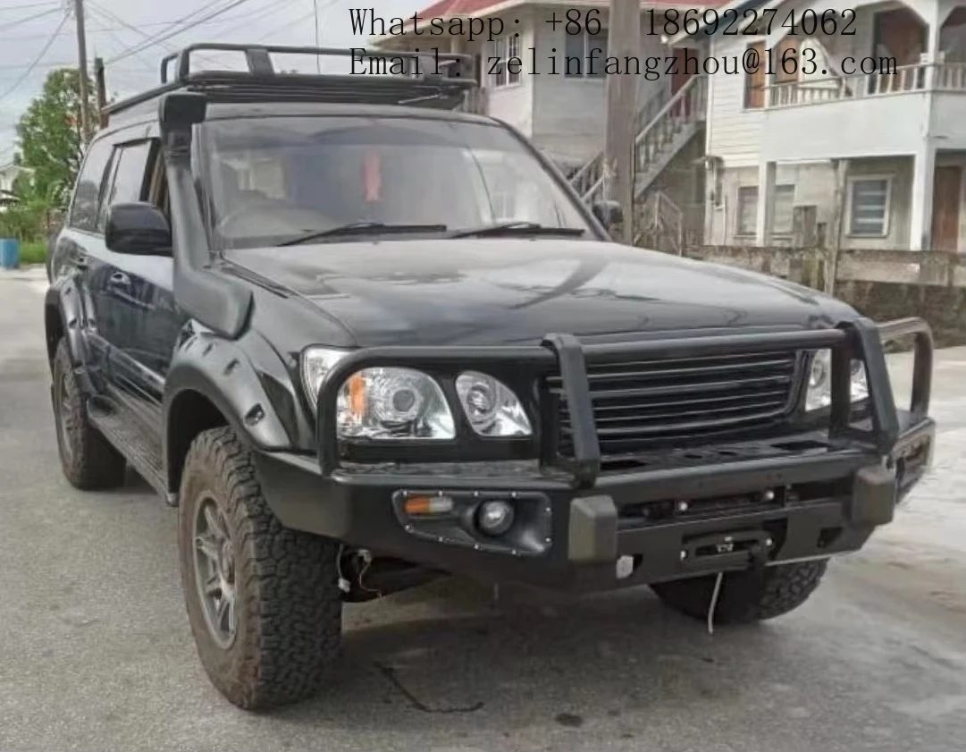 QK Body Kit For LX470 LC100 Steel Front Bumper Fog Light Cutouts Brand New Condition Bolt-On Installation Model QK-LKSS-02