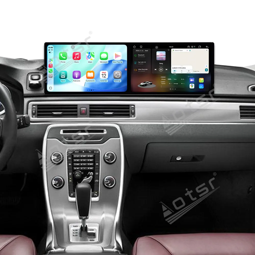 Dual 10.1 Inch Android 15 CarPlay Radio For Volvo S80 2009-2013 HD Touch Screen Multimedia Player Car GPS Navigati Head Unit