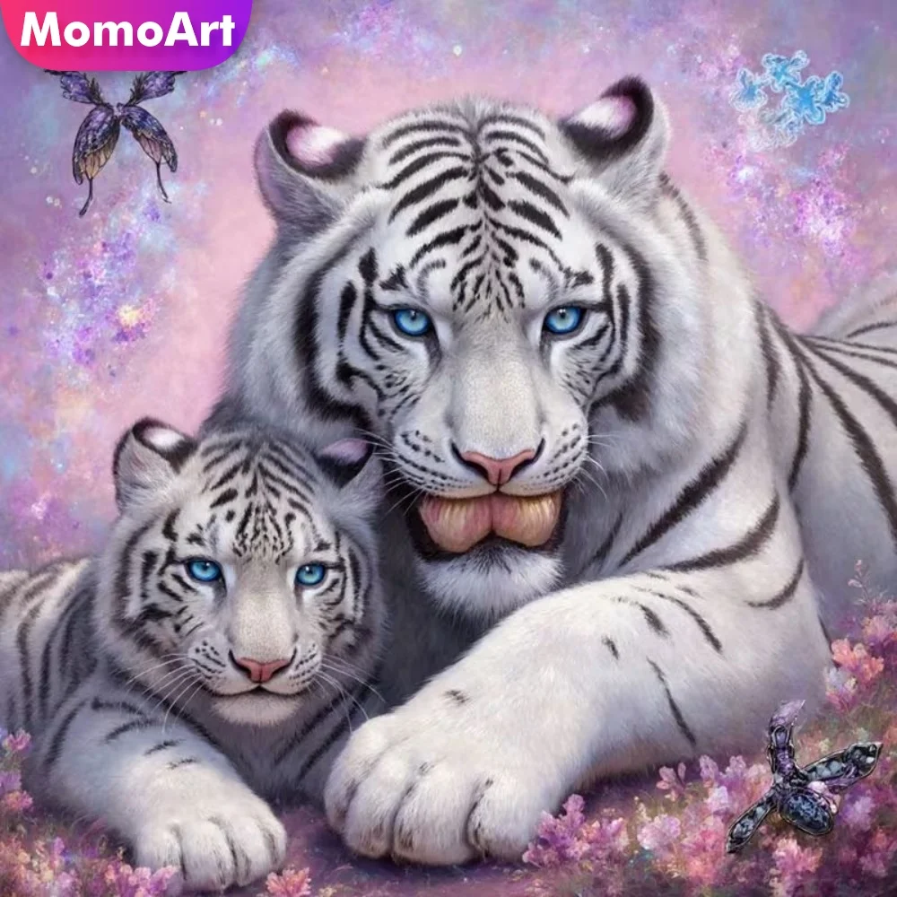 Momoart Neuerscheinung Diamant-Malerei Tiger Tier Geeignet für Anfänger DIY Diamant-Mosaik Acryl-Bastelbedarf Urlaubsgeschenke