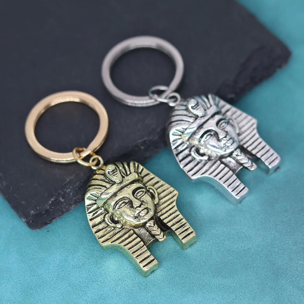 Egyptian Pharaoh Sphinx Pendant Keychain For Men Women Hip Hop Creative Jewelry Antique Bronze Key Chains Birthday Gift