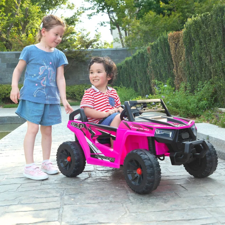 12V kids Ride On Mini UTV Electric Car with Front LED Lights and Horn Single Seat with a Safety Belt Forward Reverse Function