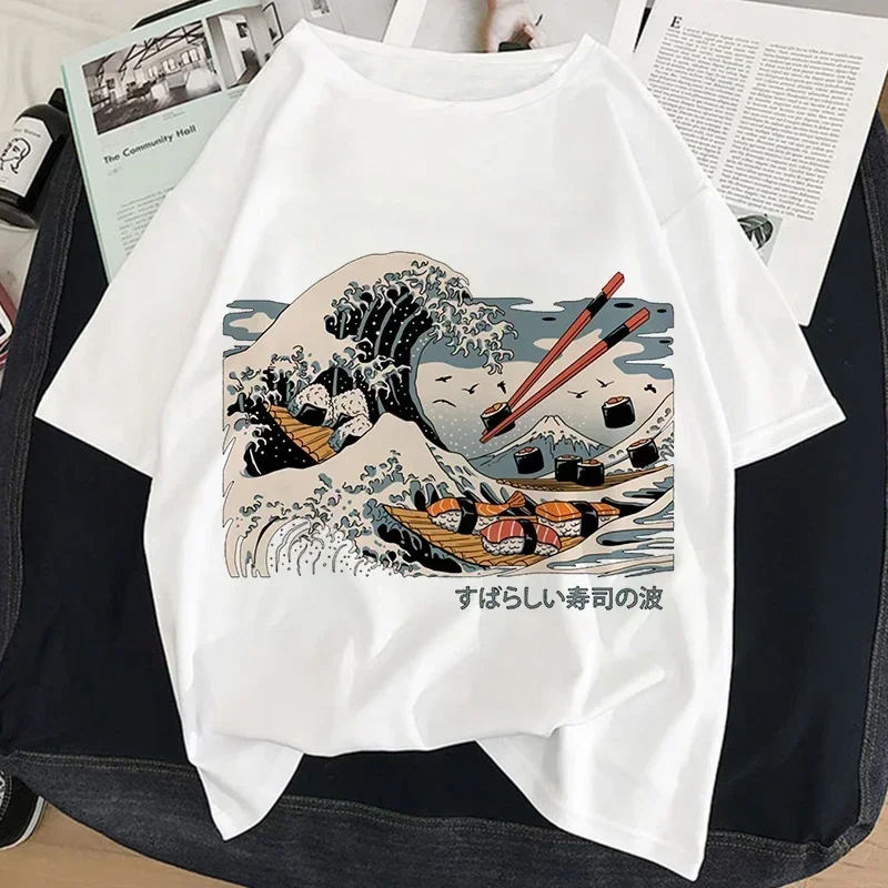 Japan Ramen Style Graphic Print T-shirt Women Harajuku Aesthetic White Top Tshirt Tee 2021 New Summer Fashion Y2k Female T Shirt