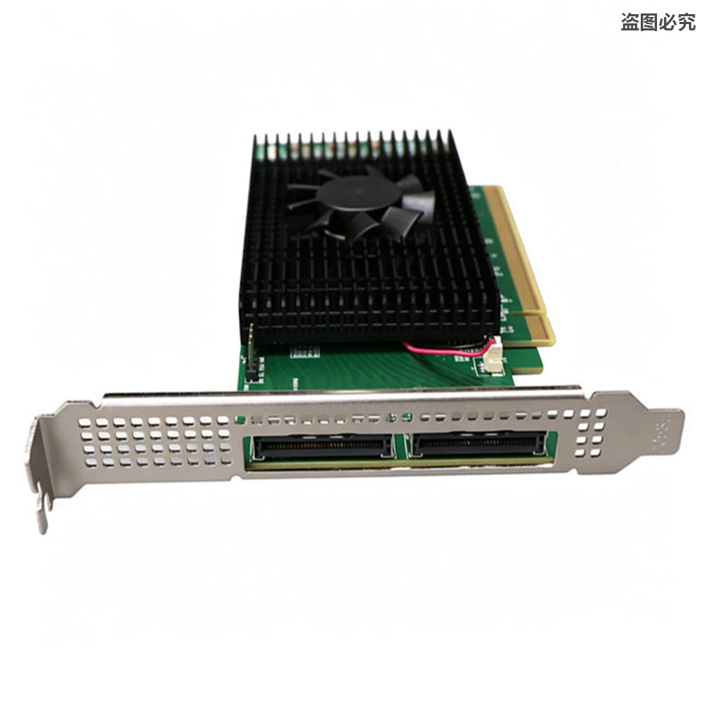 PCIe 5.0 Retimer Expansion Card CXL 2.0 Dual MCIO 8i External NVMe JBOF Storage Adapter Card 32GT/s for Server AI Computing