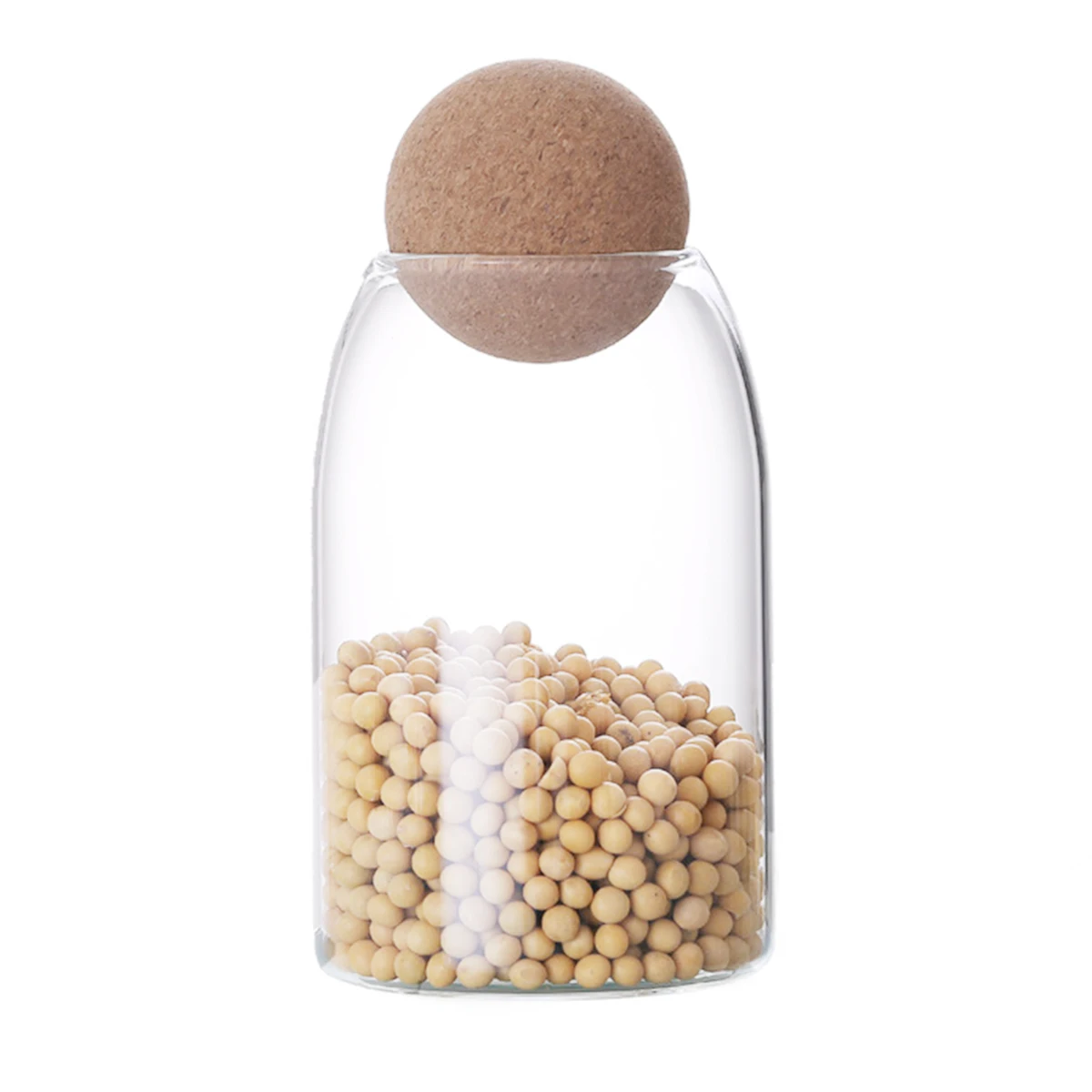 

Heatproof Glass Storage Jars High Boron Containers for Kitchen Flour Sugar Candy Sealed Wooden Lid Keeps Dry Essential