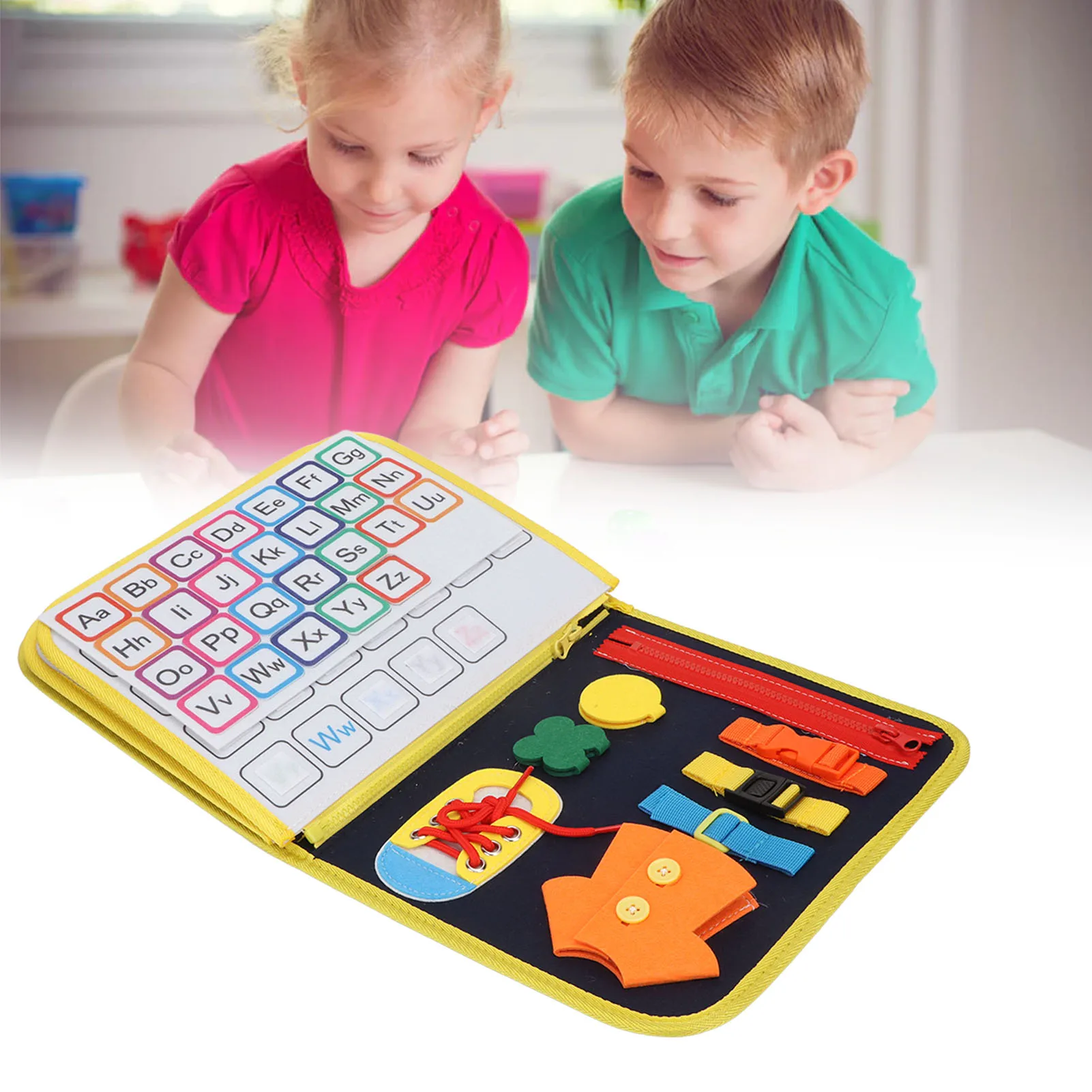 

Basic Skills Board Toys Digital Pattern Numbers Shape Recognition Sensory Activity Board for Kids Children