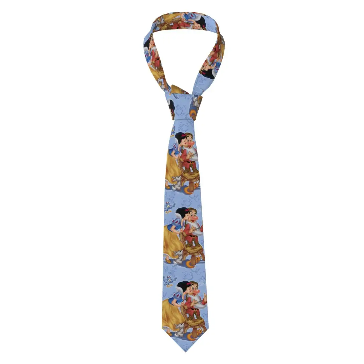 

Personalized Formal Snow White Kissing Neck Tie Mens Silk Grumpy Dwarf Necktie for Party Cravat