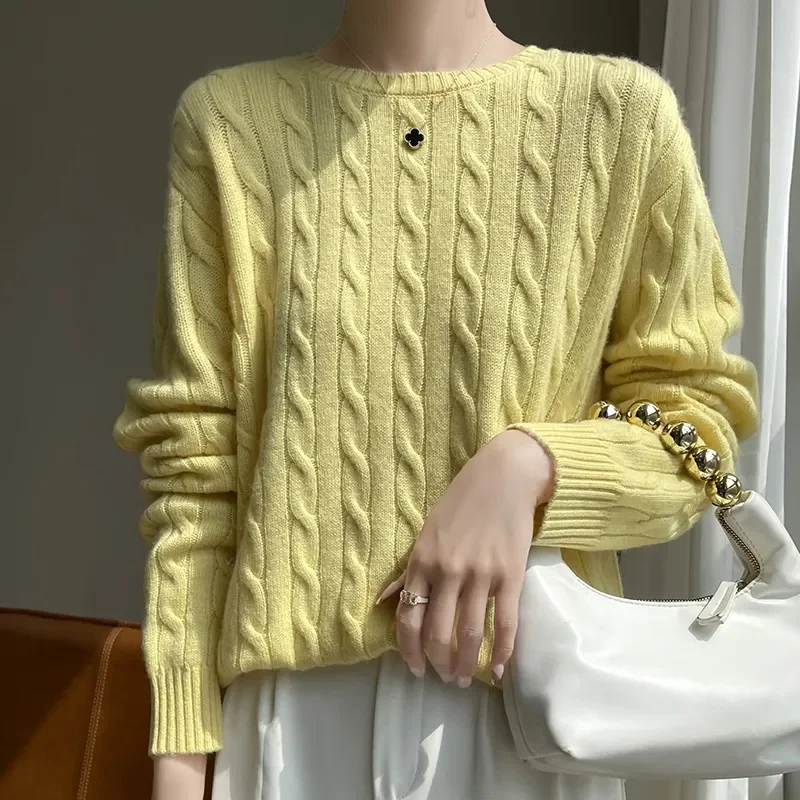 2024 Women Sweater O-neck Autumn Winter BasicPullover Warm Casual Pulls Jumpers Korean FashionSpring Knitwear Bottoming Shirt