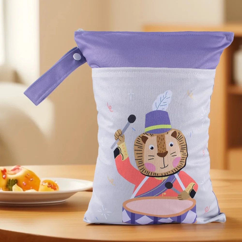 Borsa portaoggetti per separazione asciutta e bagnata stampata a fumetti per bambini 25 * 35 cm Custodia organizzativa impermeabile con stampa di posizionamento