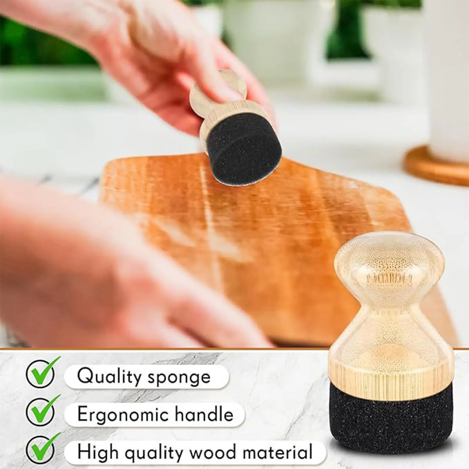 Mineral Oil Applicator For Cutting Boards Butcher Block Scrub Brush Cutting Boards Cream Applicator Scrub With Handle For
