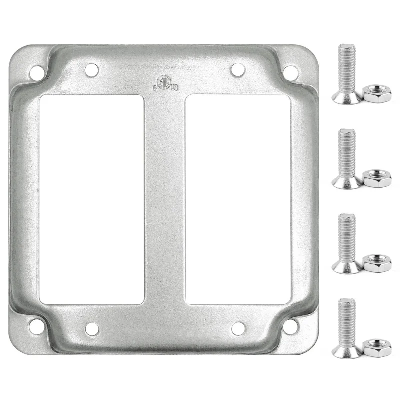 

4-дюймовая металлическая розетка, крышка электрической коробки, 1/2 приподнятая, с квадратной наружной оцинкованной стальной розеткой