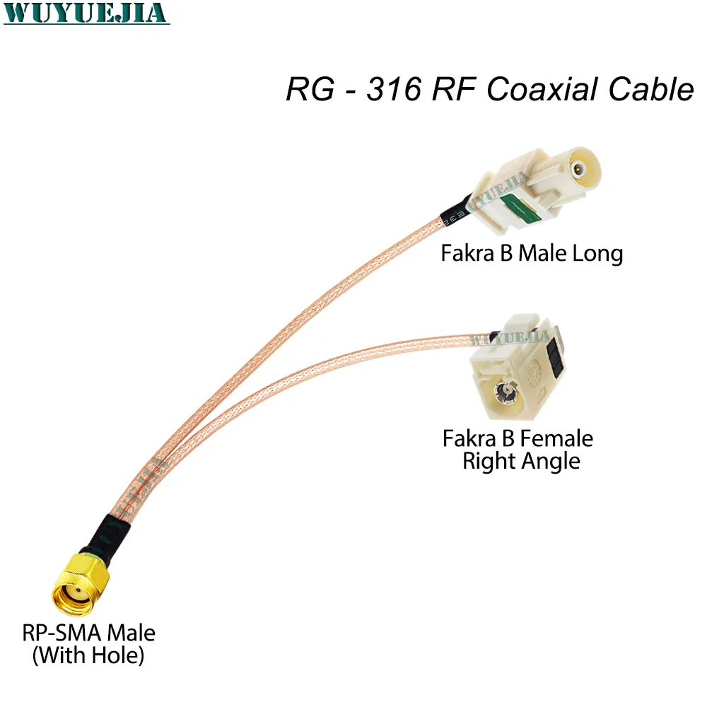 Cable de extensión de antena enrutador WIFI, puente 1 a 2 RG316 RP-SMA macho a doble Fakra B macho/hembra, conector de Cable coaxial RF de 50ohm