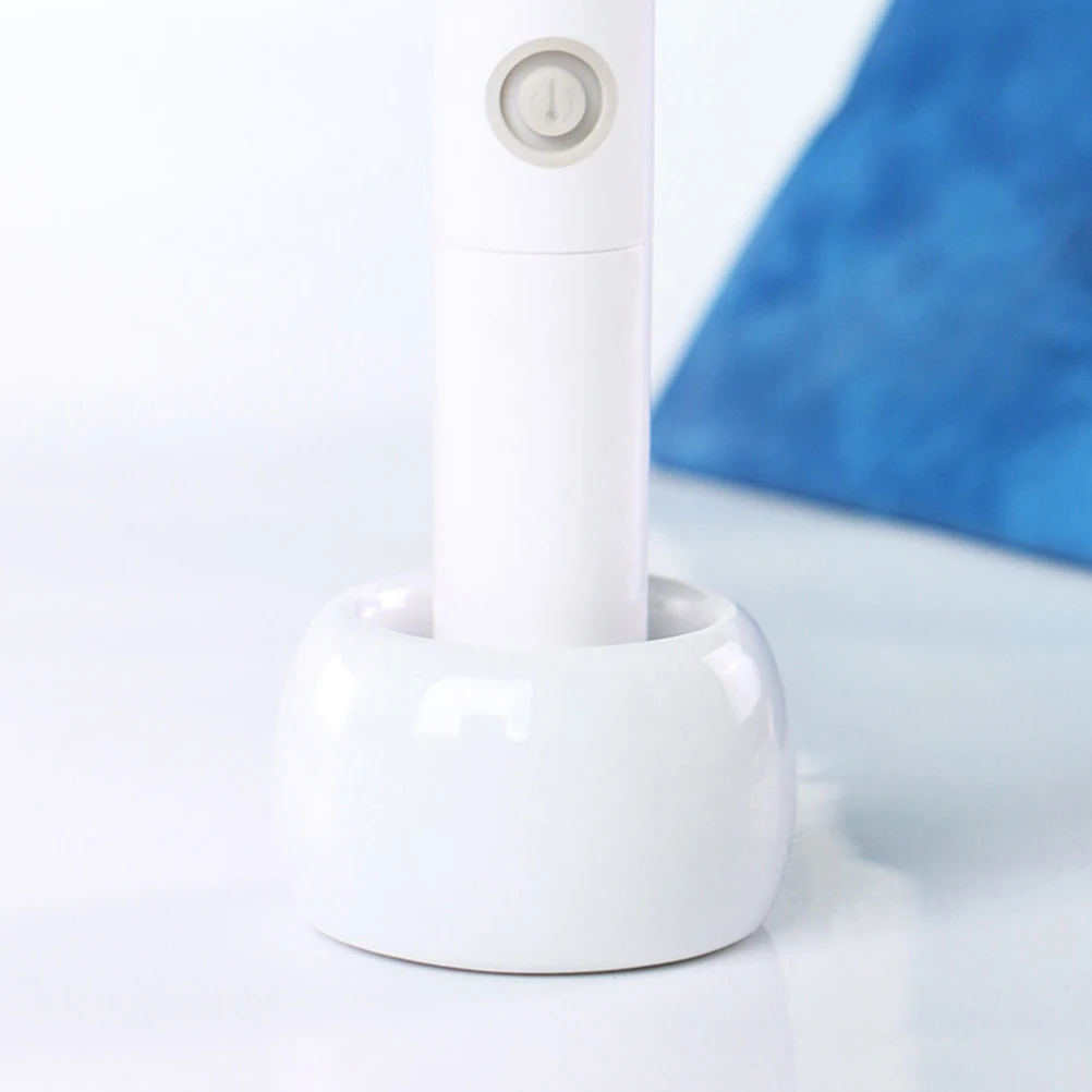 

2Pcs Ceramic Electric Toothbrush Organizer Stand Riser Vent Design Easy to Use for Home Bathroom Kitchen White