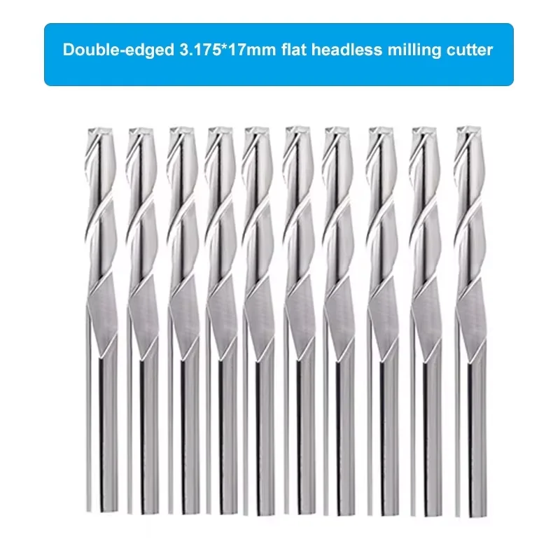 Zwei Bäume 40 Stück Schaftfräser CNC-Fräser-Set 1/8 Zoll Schaft CNC-Gravur Schneiden Fräser Nano-beschichtete Hartmetall-Fräswerkzeuge