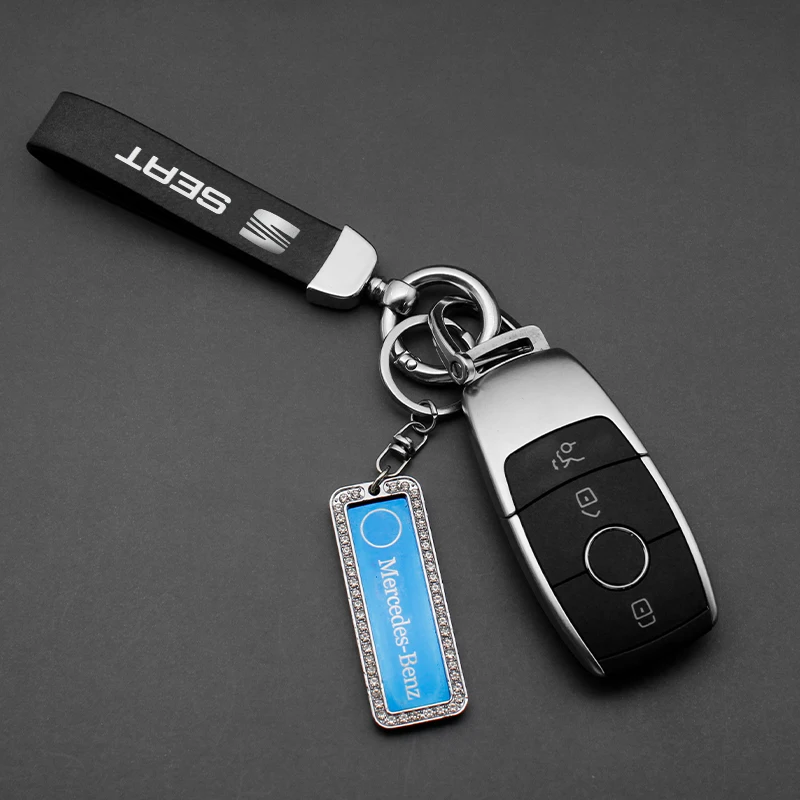 3D Metal+Leather Car Logo Keychain Key Ring Key Chains Auto Accessories For Seat FR+ Leon 2 MK1 MK2 cupra Altea Ibiza 6J 5F Exeo