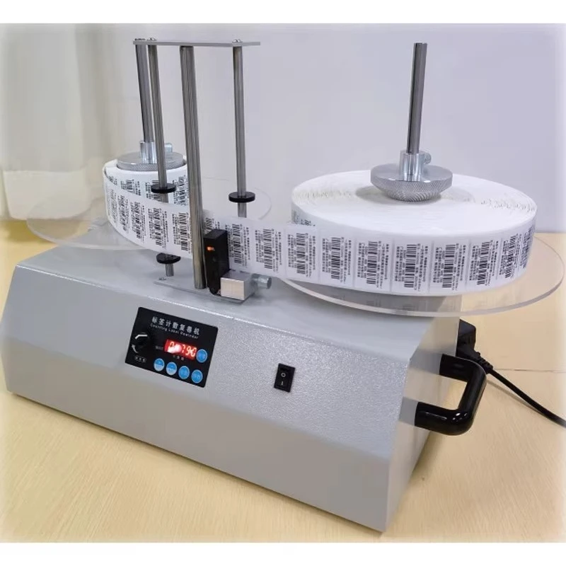 digital label rewinder reel to reel R150 roll to roll rewinder with counter 1 to 2 roll rewinder machine