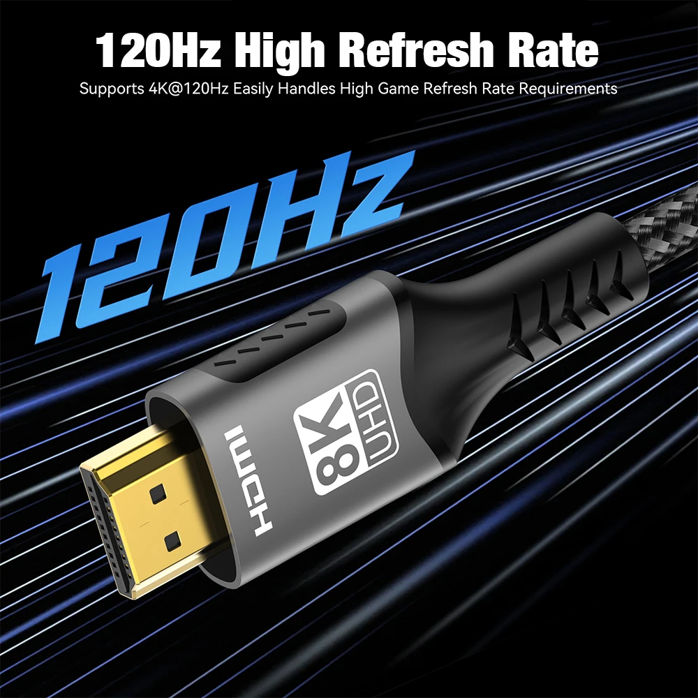 كابل HDMI 8K عالي السرعة 48 جيجابت في الثانية HDMI 2.1 hdmi إلى hdmi كابل فيديو عالي الوضوح 1 متر 2 متر 3 متر 5 متر لشاشة HDTV PS4/PS5 Xbox