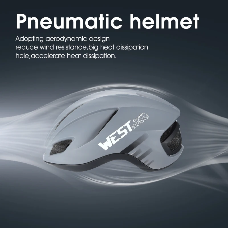 WEST BIKING Lightweight Pneumatic Bike Helmet PC Integrated Molding Cycling Helmet Unisex Bicycle Electric scooter Safety Caps