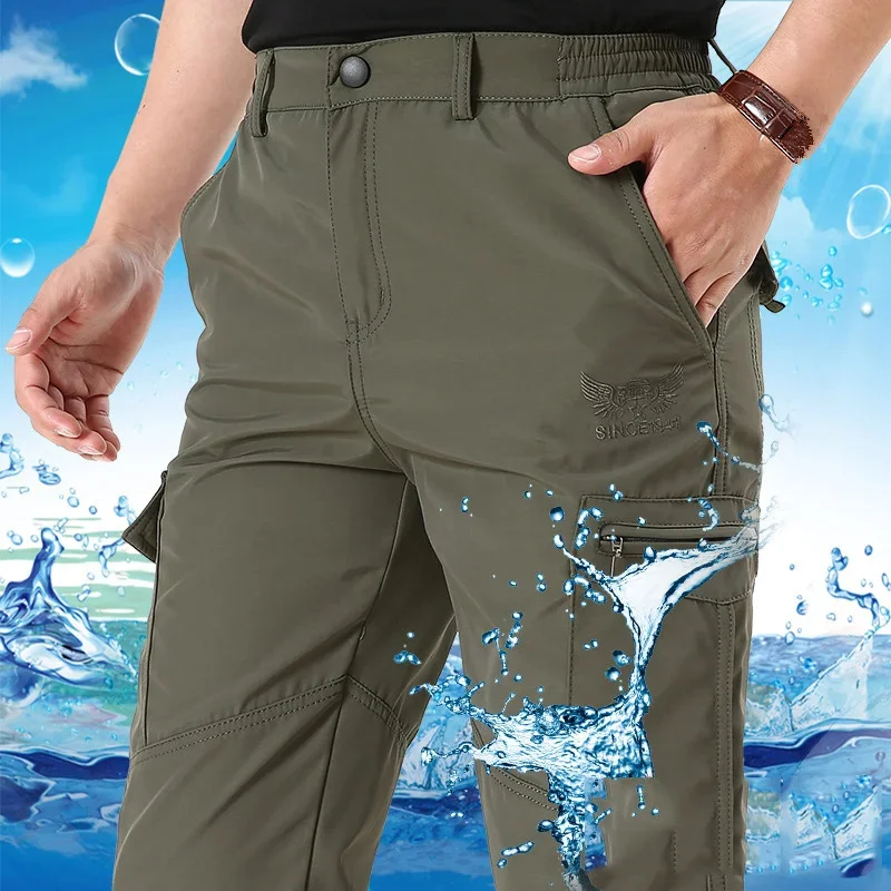 

Spring Autumn Hiking Fishing Pants Men Quick Dry Outdoor Sports Waterproof Tactical Trousers Mountain Climbing Trekking